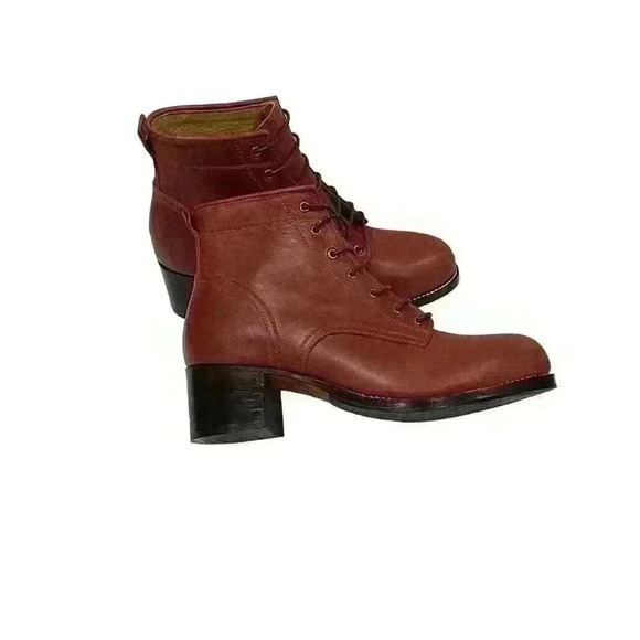 Adelante/Elena Women’s Burgundy/ Pomegranate Leather Lace Up Booties SZ 8B NWOB - Picture 2 of 15